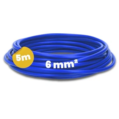 Afbeelding van Kalitec Kabelkabel H07V K 6 mm² donkerblauw 5 m flexibel fijndradige bedrading enkele kabel voor schakelkast schakeldraad
