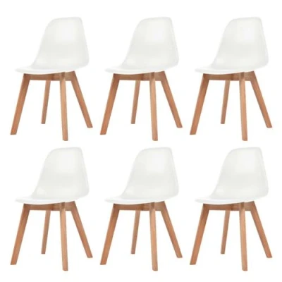 Afbeelding van vidaXL Eetkamerstoelen 6 st kunststof wit