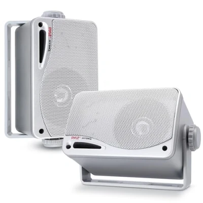Afbeelding van Pyle PLMR24S 1 paar waterdichte luidsprekers van 3,5 inch (8,9 cm) met een vermogen 200 W, zilverkleurig