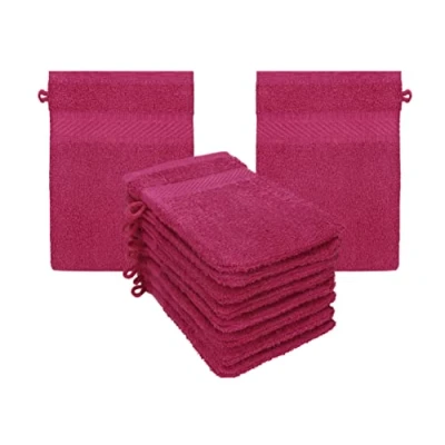 Afbeelding van Betz Set van 10 Palermo washandjes, 100% katoen, afmeting 16 x 21 cm, verschillende kleuren naar keuze (veenbesrood)