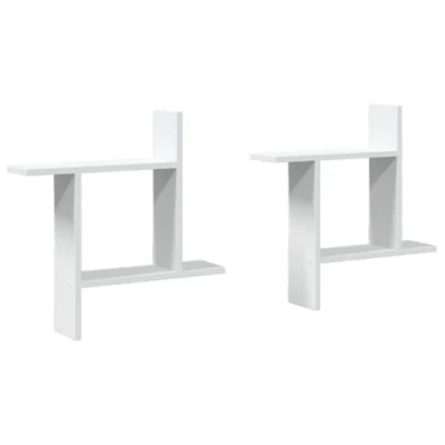 Image de vidaXL Étagères murales 2 pcs blanc 50x12x50 cm bois d&#039;ingénierie