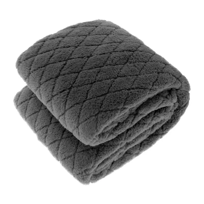 Afbeelding van Unique Living Ezra Fleece Plaid XL 220x240 cm Dark Grey