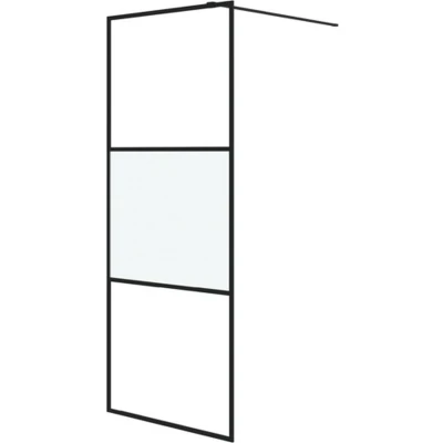 Afbeelding van Inloopdouchewand 80x195 cm halfmat ESG glas zwart