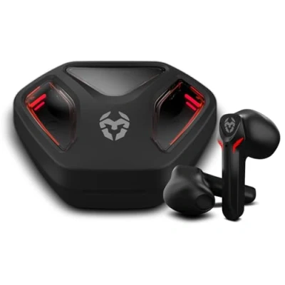 Afbeelding van KROM KALL Stereo in ear gaming hoofdtelefoon, geïntegreerde microfoon, Bluetooth 5.3 nul latentie, Push to Talk, 12 uur batterijduur, oplaadcase, USB Type C kabel inbegrepen, zwart