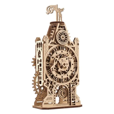 Image de Puzzle 3D Ugears Modèles mécaniques Ancienne Tour Horloge Bois