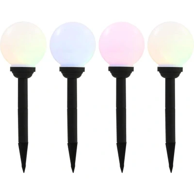 Afbeelding van LED solarlampen rond 15 cm RGB 4 st
