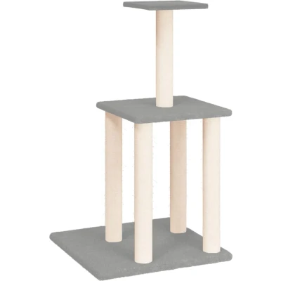 Afbeelding van vidaXL Kattenmeubel met sisal krabpalen 85,5 cm lichtgrijs