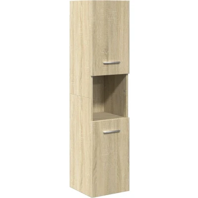 Afbeelding van Badkamerkast 30x30x130 cm spaanplaat sonoma eikenkleurig