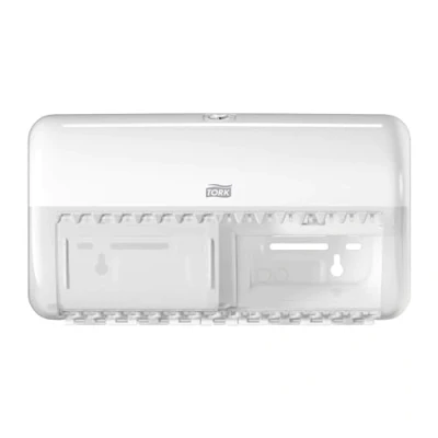 Afbeelding van Toiletpapierdispenser Tork T4 Elevation twin verticaal wit 557000