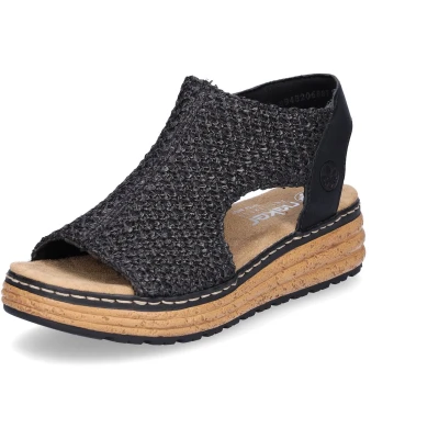Afbeelding van Rieker Damesslippers 62783, Zwart 00