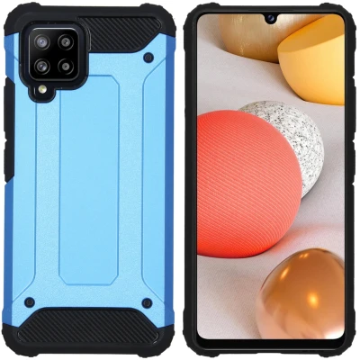 Afbeelding van iMoshion Hoesje Geschikt voor Samsung Galaxy A42 Rugged Xtreme Backcover Lichtblauw