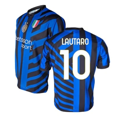Afbeelding van Inter thuisshirt 2024/2025, personaliseerbaar met naam en nummer, officiële replica, blauw, zwart, 100% polyester, volwassenen kinderen. Ideaal voor alle Nerazzurri fans