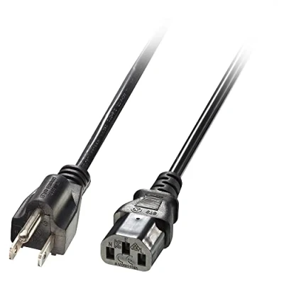 Image de Lindy Câble d&#039;alimentation NEMA 5 15P (P) pour IEC 60320 C13 CA 110 V 2 m moulé noir Etats Unis