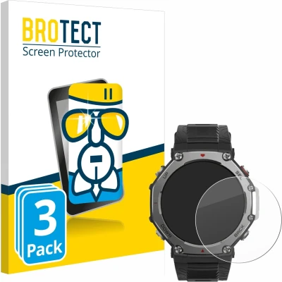 Afbeelding van BROTECT Screenprotector voor Huami Amazfit T Rex 3 Folie Beschermfolie Beschermglas transparant (3 Stuks)