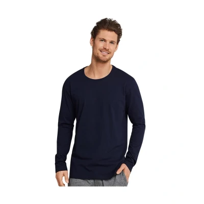 Afbeelding van SCHIESSER Mix+Relax T shirt lange mouw O hals blauw
