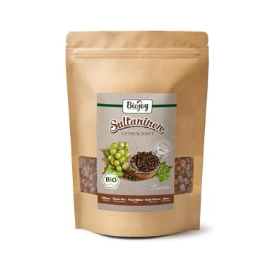 Afbeelding van Biojoy Rozijnen Sultanine BIO (500 g), heel en zonder toevoegingen