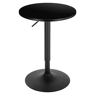 Afbeelding van WOLTU Ronde bartafel, in hoogte verstelbaar, 69,5 91,5 cm, 360 graden draaibaar, kleine keukentafel, bistrotafel voor eetkamer, ontvangstruimte, zwart BT35sz