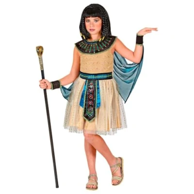 Afbeelding van Widmann Kostuum Egyptische koningin voor meisjes, meerkleurig, 4 5 jaar (116 cm)