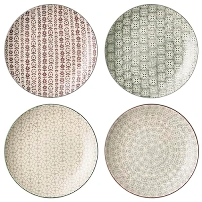Afbeelding van Bloomingville Karine borden, grijs/zwart, grijs/groen/paars, 4 stuks