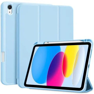Afbeelding van ProCase Beschermhoes voor iPad 10 Gen 2022 10,9 inch met penhouder, licht en dun, compatibel 2022, hemelsblauw