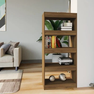 Afbeelding van Boekenkast/kamerscherm 60x30x135 cm bewerkt hout bruineiken