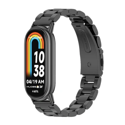 Afbeelding van Stalen schakelband Zwart Xiaomi Smart band 8 RVS