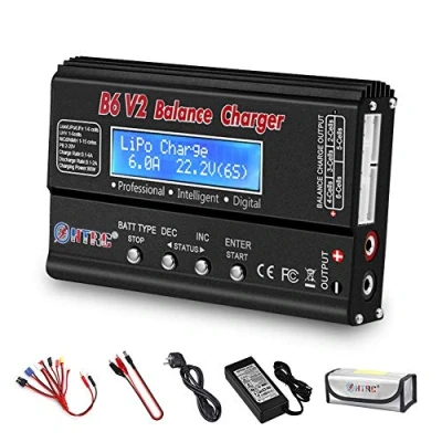 Afbeelding van Haisito LiPo batterijlader weegschaal, digitale oplader 1S 6S 80W 6A voor NiCd NiMH LiHV PB intelligente batterij, Deans stekker + voeding