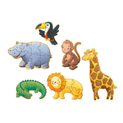 Afbeelding van Djeco puzzels safaridieren (4, 6 en 9st)