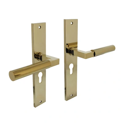 Afbeelding van Intersteel Deurkruk Bau Stil op schild 245x45 mm profielcilindergat 55 messing titaan PVD