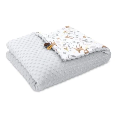 Afbeelding van Babydeken voor baby&#039;s, winter, met Minky, 75 x 100 cm, kinderdeken, knuffeldeken, kinderwagen, babydeken, pasgeboren hert