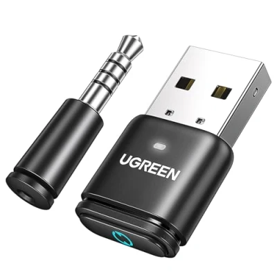 Afbeelding van UGREEN Aptx Audio dongle Bluetooth 5.3 stick, USB adapter, compatibel met PS5 PS4 Switch PC, ondersteunt gaming hoofdtelefoon, luidspreker, aparte microfoon, lage latentie