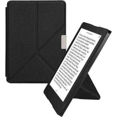 Afbeelding van kwmobile E reader hoesje geschikt voor Kobo Aura Edition 2 hoes Ereader flip case met standaard cover van kunstleer In zwart