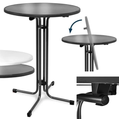 Afbeelding van Beautissu Bellini Inklapbaar Statafel Rond Ø 80 cm Zwart Outdoor Tafel Weerbestendig Hittebestendigheid Eenvoudige Montage Voorgemonteerd