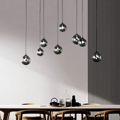 Afbeelding van LED hanglamp Bala 8 lamps G9 rookglas