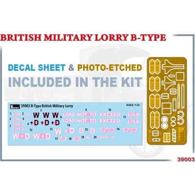 Afbeelding van 1:35 MiniArt 39003 British military lorry B Type Plastic Modelbouwpakket