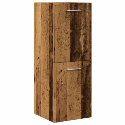Afbeelding van Badkamerwandkast 30x30x80 cm bewerkt hout oud houtkleurig