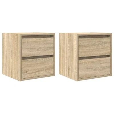 Afbeelding van vidaXL Nachtkastjes 2 st wandgemonteerd 38x34x40 cm sonoma eikenkleur