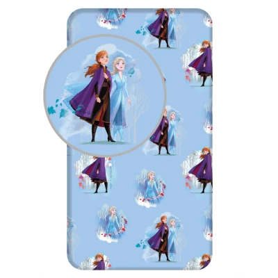 Afbeelding van Disney Frozen Hoeslaken Anna Elsa Eenpersoons 90 x 200 cm Blauw