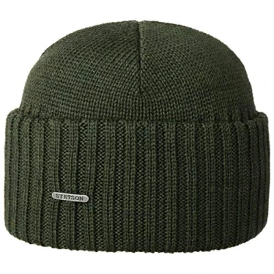 Afbeelding van STETSON gebreide muts northport wol, Olijf