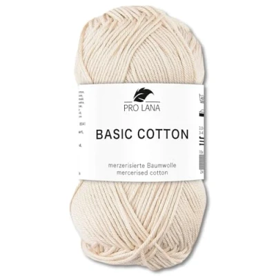 Afbeelding van Frida&#039;s Wollhaus Pro Lana Basic Cotton 50g Katoenen garen voor breien, haken, 64 kleuren (05 beige)