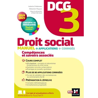 Image de DCG 3 Droit social Manuel et applications Millésime 2024 2025