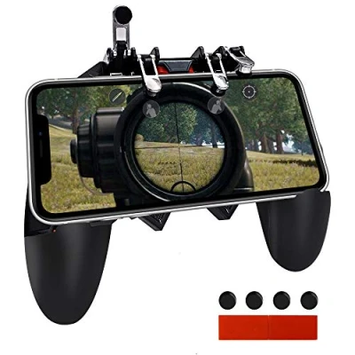 Afbeelding van Ozkak mobiele game controller gamepad vereenvoudigde gamecontroller draagbare joystick 6 vingers L1R1 universeel voor smartphone met breedte van 7 tot 9,5 cm
