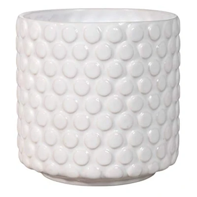 Afbeelding van Bloomingville Bloempot, stippen, decoratieve bloempotten, kleur voor binnen, creatieve retrostijl, S (12,5 cm ø), wit, keramiek