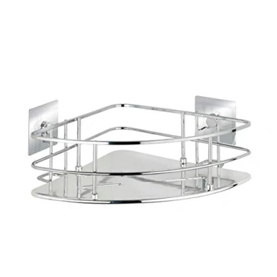 Afbeelding van WENKO Turbo Loc® hoekrek Quadro bevestiging zonder boren van gaten, verchroomd
