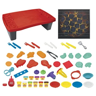 Afbeelding van Play Doh Kitchen Creations, Super Grill speelgoed voor kinderen, met 40 stuks, niet giftige mortel en 10 kleuren,