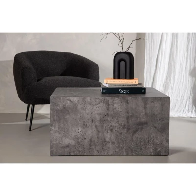 Afbeelding van Clara salontafel marmerlook 80 x 60 cm donkergrijs