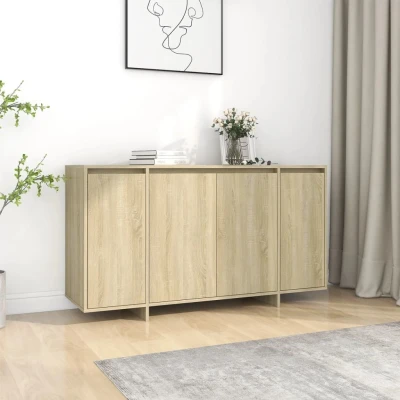 Afbeelding van Dressoir 135x41x75 cm spaanplaat sonoma eikenkleurig