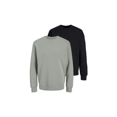Afbeelding van Jack &amp; Jones 2ER PACK Sweater, Heren, Maat: Large, Schwarz grau