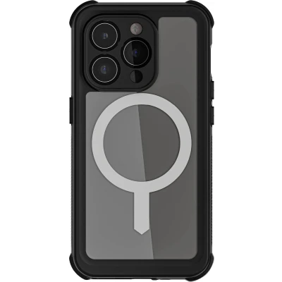 Afbeelding van Ghostek Hoesje Geschikt voor Apple iPhone 15 Pro Waterdicht MagSafe Telefoonhoesje Hardcase Nautical Waterproof Backcover Shockproof Draadloos Opladen met Magnetische Ring Case Zwart