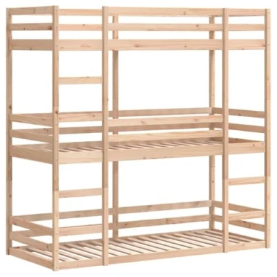 Afbeelding van vidaXL Stapelbed 3 persoons massief grenenhout 90x200 cm